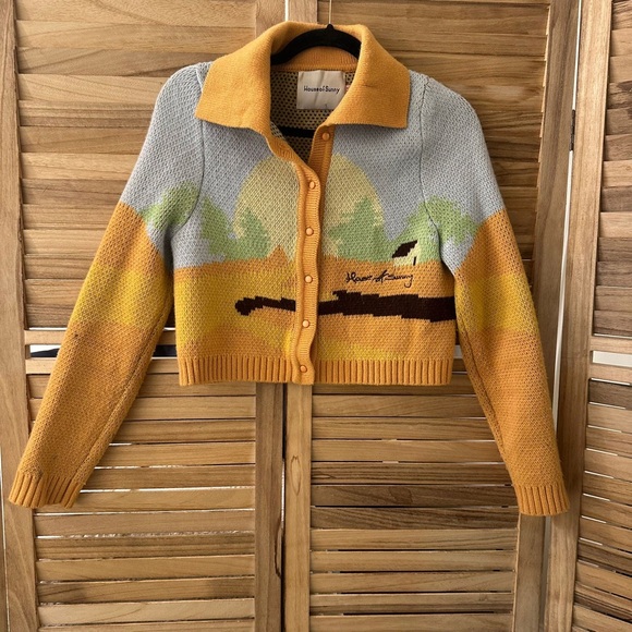 House of Sunny Daytripper Cardigan in orange size 4